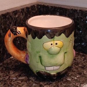 Royal Norfolk Halloween Frankenstein Mug Green Orange Black